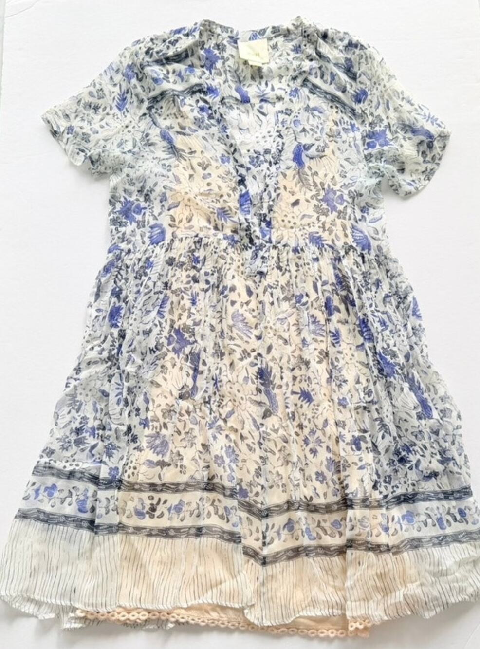 Anthropologie Maeve Morning Glory Dress Size 2 XS Babydoll Floral Loose Fit